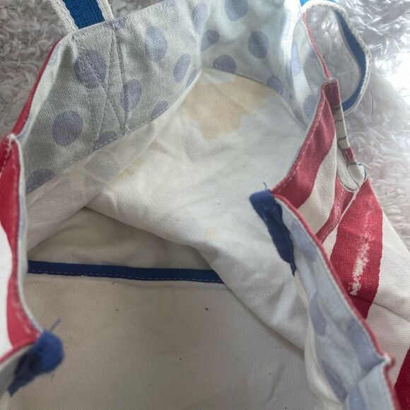 Brighton Sail Away Red White & Blue Anchor Sailing Helm Wheel Canvas lTote Bag - Picture 9 of 11